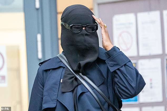 Black Lives Matter organiser Xahra Saleem (pictured leaving Bristol Magistrates' Court) is charged with two counts of fraud by abuse of position after a police investigation into two fundraising pages