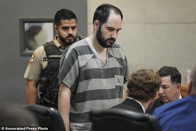 Daniel Perry enters the 147th District Courtroom at the Travis County Justice Center for his sentencing, Tuesday, May 9, 2023, in Austin, Texas