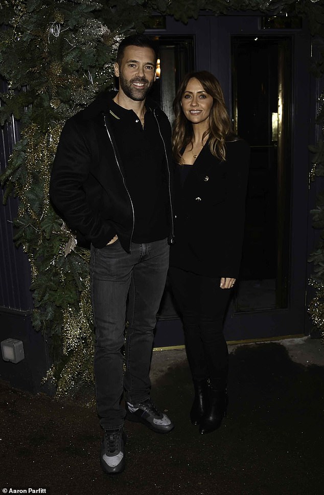 Couple: Samia Longchambon put on a loved-up display with her husband Sylvain as they attended the Piccolino's Launch Party in Wilmslow, Cheshire on Monday