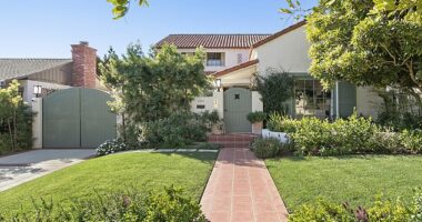 Emma Stone has listed her LA home for sale at an impressive $3.995 million in Comstock Hills, a suburban area within the Westwood neighborhood. Pictured, the grassy front yard