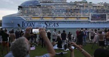 The Royal Caribbean's Icon of the Seas set sail today on a seven-day island-hopping voyage in the Caribbean before returning to Miam