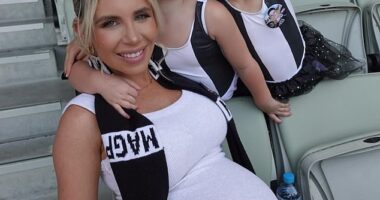 AFL WAG Mikayla Crisp shared intimate family memories on Thursday evening as she got in some quality time with husband Jack and their three daughters. Pictured with her eldest daughters Lilah and Sloane