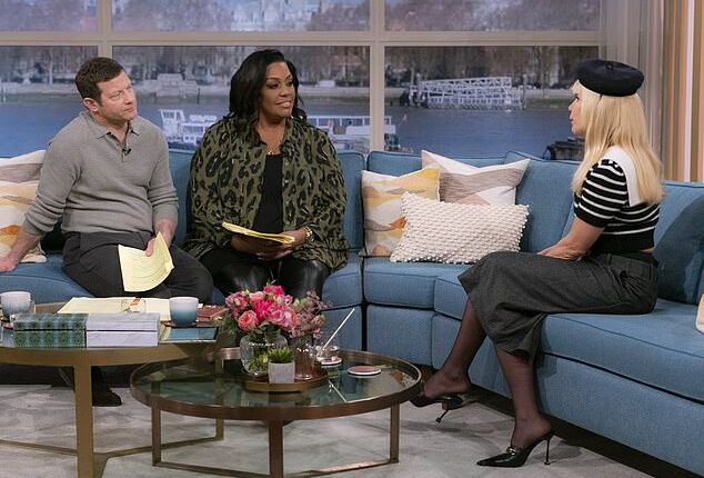 Alison Hammond (C) and Paloma Faith (R) bonded over their respective splits from the fathers of their kids on Friday's This Morning (pictured with co-host Dermot O'Leary)