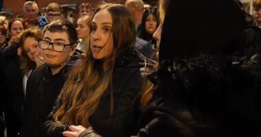 Leanne, the mother of murdered Max Dixon, told parents to check their children's' bags and phones as she spoke to media at a vigil for her son on Wednesday evening