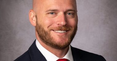 Michael Cassidy, 35, was arrested for allegedly tearing down the Iowa Satanic Temple's Baphomet display on Thursday morning