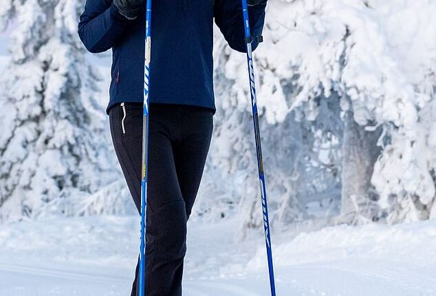 Crown Princess Victoria hit the slopes before the second day of the National People's and Defense Conference commenced this morning