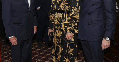 Crown Princess Victoria stepped out for dinner with her father King Carl Gustaf and husband Prince Daniel on Sunday