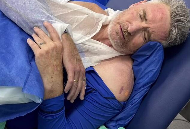 Dave Hughes has been rushed to hospital following a surfing accident. Pictured