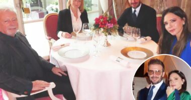 David Beckham has New Year's Eve lunch at the Ritz with Victoria and her parents