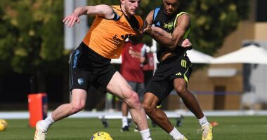 Arsenal's record signing Declan Rice was asked which player he would love to feature alongside