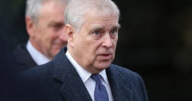 Prince Andrew leaves after attending for the Royal Family's traditional Christmas Day service at St Mary Magdalene Church in Sandringham, Norfolk, on December 25, 2023