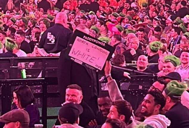 James Maddison hit back at 'Tottenham get battered' chants with a sign that read: 'north London is white'