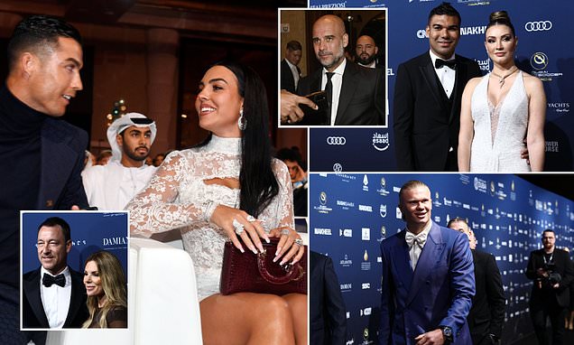 Footballers and their WAGs turn out for Globe Soccer Awards in Dubai... with Cristiano Ronaldo and Georgina Rodriguez taking centre stage as Casemiro, John Terry and Fabio Capello all arrive arm in arm with their wives