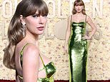Golden Globes 2024: Taylor Swift is breathtaking in glittering green sequin gown with open back as she turns up WITHOUT boyfriend Travis Kelce