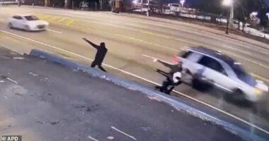 Three mystery gunmen who chased down and shot an 11-year-old boy along a busy Atlanta highway two weeks ago are still on the loose