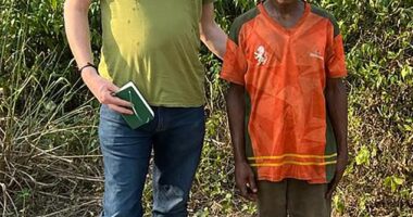 Ian Birrell with Justin Zoa, who told of being brutally whipped