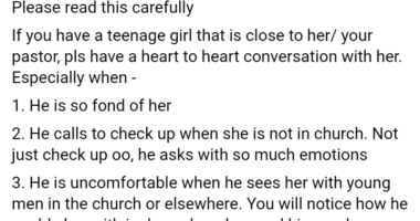 If you have a teenage daughter that is close to your pastor, talk to her - Nigerian woman warns mothers about