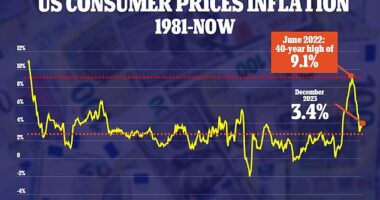 Inflation rose to 3.4 percent in December - above economists' predictions - sparking fears the Federal Reserve could stave off interest rate hikes this year
