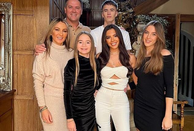 Michael Owen's tight-knit family includes son James (top right), wife of 29 years Louise (bottom left) and daughters Jessica, Gemma, and Emily (left to right)
