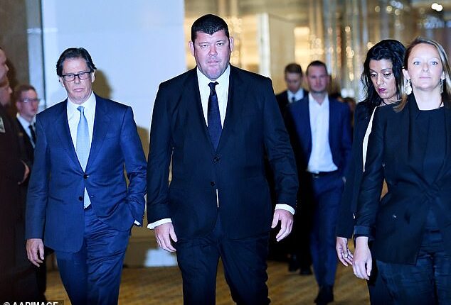 A company controlled by James Packer has taken ownership of his family's Bellevue Hill estate in Sydney's eastern suburbs. Pictured: James Packer (centre) in 2017
