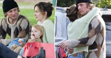 Jeremy Allen White, wife Addison Timlin enjoy park with kids