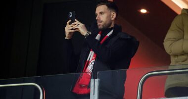 Jordan Henderson was spotted in the stands watching his new club at Johan Cruyff Arena on Sunday