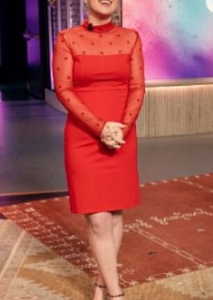 Kelly Clarkson had on a red-hot look during her daytime talk show appearance on Wednesday