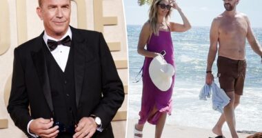 Kevin Costner avoids question about Christine Baumgartner dating Josh Connor