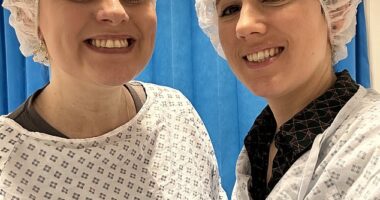 Manchester-based Elissa Hillier (left) and wife Kaylee are now doing IVF. Elissa is currently going through her first cycle and the couple expect to find out if it's been successful in the next few weeks