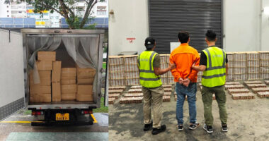 Man, 32, arrested in Geylang for delivering S$179,292 worth of illegal cigarettes with company's truck - Mothership.SG