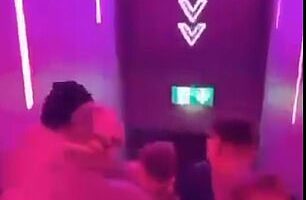 Rashford was pictured walking down a flight of steps at the night club with several members of his party