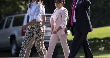 Former First Lady Melania Trump 's mother Amalija Knavs, 78, has died after being hospitalized in Miami, Florida, over the holidays. She is pictured center with her daughter and Donald Trump in 2018
