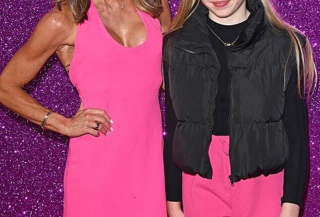 Michelle Heaton beamed as she posed at the Mean Girls screening with her daughter Faith Hanley on Thursday night