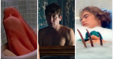 Gross and creepy bathtub scenes in movies like Saltburn and Ghostbusters II