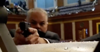New footage shows dramatic moment security point guns at Jan 6 rioters
