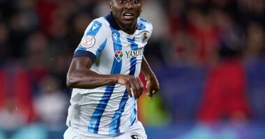 Umar Sadiq (pictured) came off the bench to play for Real Sociedad on Wednesday night