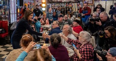 DailyMail.com's photographer took these photos of Nikki Haley campaigning at Mary Ann's Diner before her campaign staff asked him to leave
