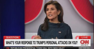Republican presidential candidate Nikki Haley said Thursday that former President Donald Trump felt 'threatened' and 'insecure,' which is why he pushed a 'birther' conspiracy theory about her eligiblity to serve as president