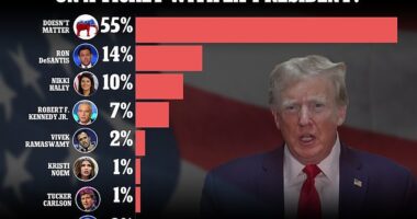 A new poll shows that 55% of Trump supporters don't care who he picks to run with in 2024 – but in second is Florida Gov. Ron DeSantis with 14%