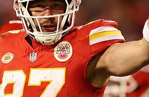 Travis Kelce pictured during a Kansas City Chiefs game