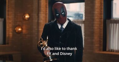 Ryan Reynolds chose to accept one of Wrexham's five Emmy awards in character as Deadpool