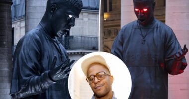 'Satanic' Kid Cudi slammed for unveiling massive statues of himself in Paris, California