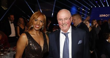 Swedish football manager Sven-Goran "Svennis" Eriksson with his partner Yaniseth Alcides during the Sports Gala 2024 at Friends Arena Sweden Sports Gala