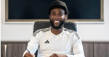 Skelmersdale United manager Pascal Chimbonda (pictured when he joined as manager in October) has been registered to play for the ninth-tier side