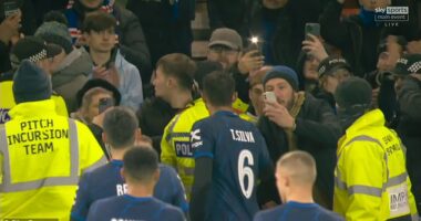 Thiago Silva confronted angry Chelsea fans after their loss to Middlesbrough in the Carabao Cup semi-final