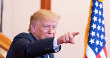 Donald Trump pointing finger