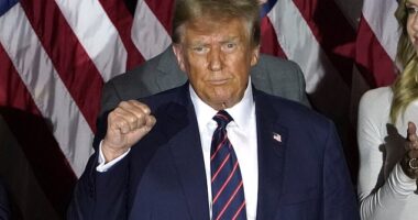 Donald Trump (pictured after his New Hampshire primary win on Tuesday), warned donors looking to jump ship from his rival Nikki Haley that they will be 'permanently barred' from the MAGA movement