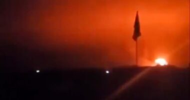 Footage shared on social media purportedly showed the moment the air strikes hit their targets in Yemen