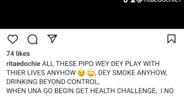 "When you start having health challenges, I will not contribute" Rita Edochie warns her colleagues who lead unhealthy lifestyles