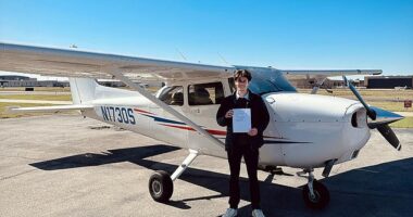 Logan Timothy James, 23, crashed a Cessna 172 Skyhawk into a field near Telephone, Texas on Wednesday and died at the scene